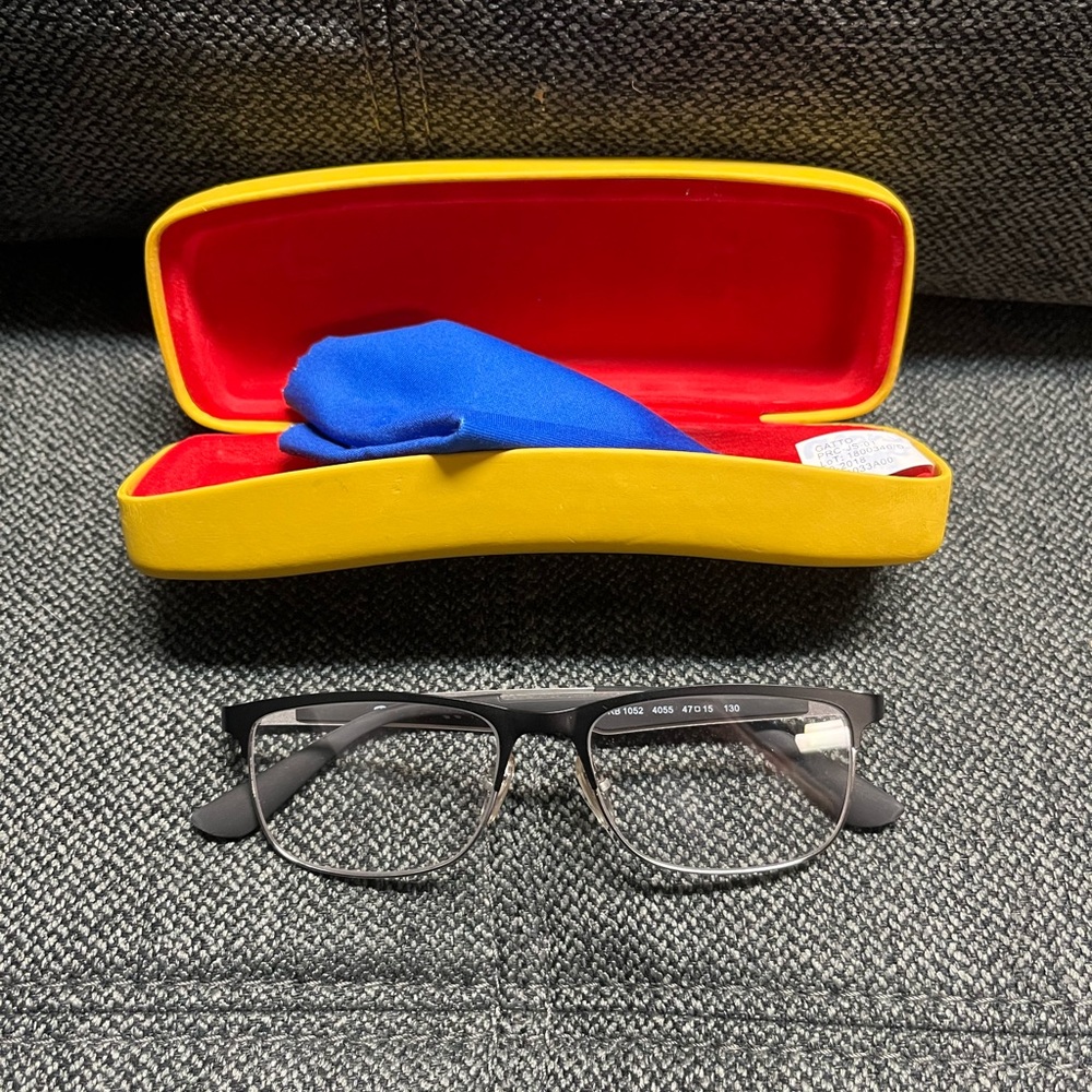 Ray Ban Kids Black and Silver Glasses Frame - Like new with case and cloth